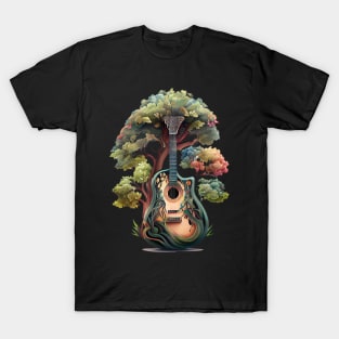 Acoustic Guitar Tree Of Life Guitar Player Nature Guitarist T-Shirt